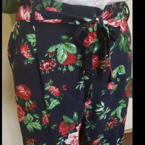 Navy Floral Trouser